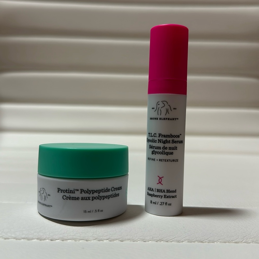 Drunk Elephant moisturizer and night serum